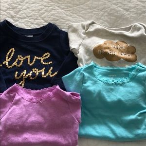 Four shirts for baby girl